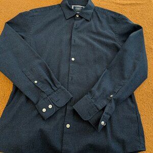 Charles Tyrwhitt Extra Slim Fit Button Down Hobsack Weave Long-Sleeve Shirt M